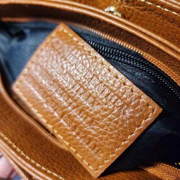 CHEVAL Firenze Italy Purse Brown Pebbled Leather Crossbody Foldover Flap Bag - Picture 11 of 16